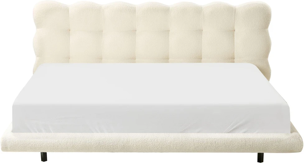 Beliani Lova Boucle SOULISSE 180 x 200 cm, kreminė balta