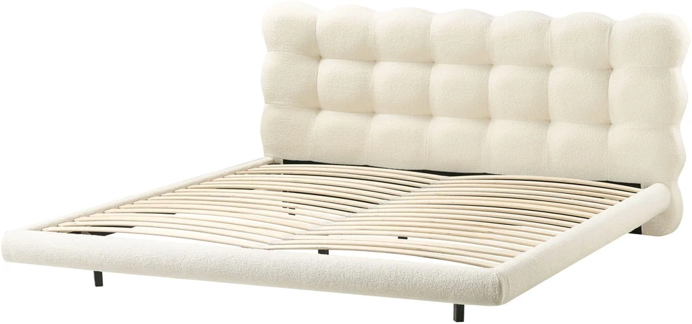 Beliani Lova Boucle SOULISSE 180 x 200 cm, kreminė balta