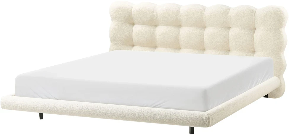 Beliani Lova Boucle SOULISSE 180 x 200 cm, kreminė balta