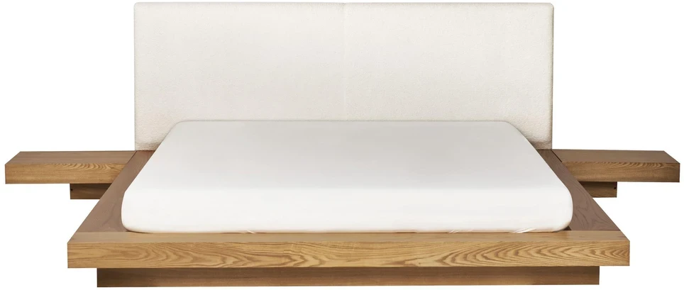 Beliani Lova Boucle ZEN 160 x 200 cm Natūralus uosis