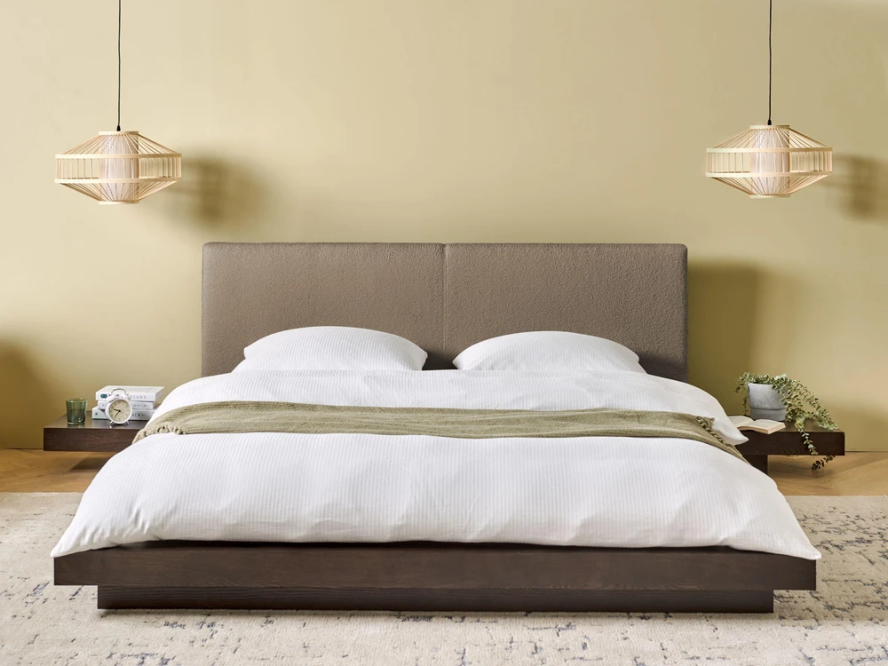 Beliani Lova Boucle ZEN 160 x 200 cm tamsaus uosio spalvos