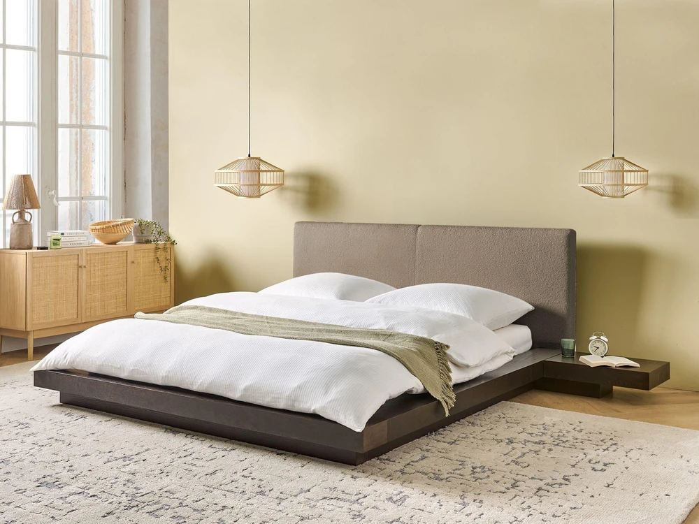 Beliani Lova Boucle ZEN 160 x 200 cm tamsaus uosio spalvos