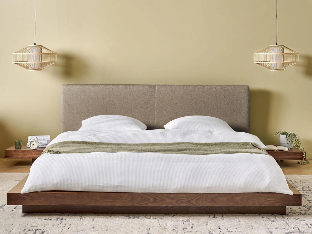 Beliani Lova Boucle ZEN 180 x 200 cm ruda uosio spalva