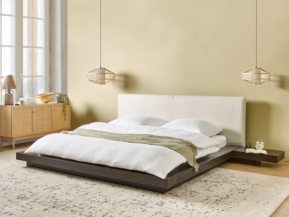 Beliani Lova Boucle ZEN 180 x 200 cm tamsaus uosio spalvos