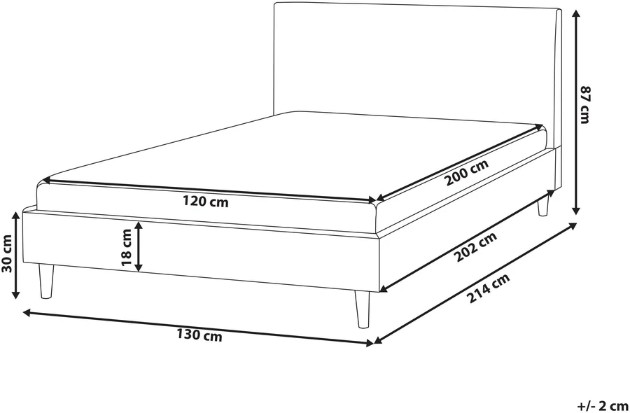 Beliani Lova FITOU 120 x 200 cm Juoda