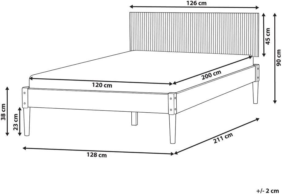Beliani Lova iš pušies medienos AMBAZAC 120 x 200 cm šviesiai ruda