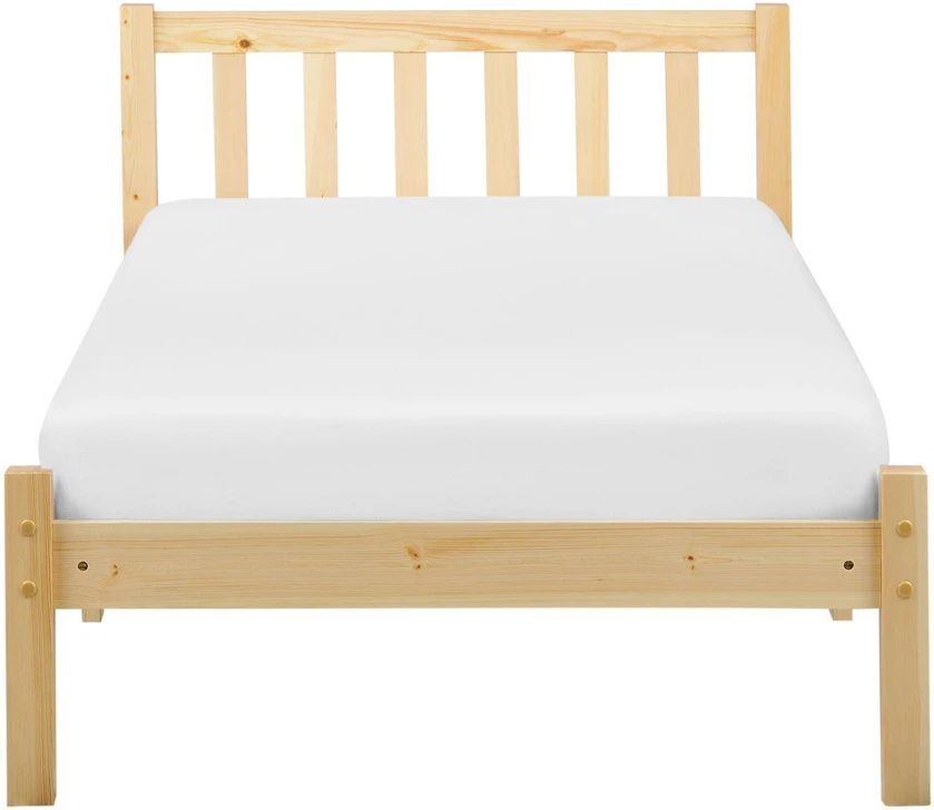 Beliani Lova iš pušies medienos FLORAC 90 x 200 cm šviesiai ruda