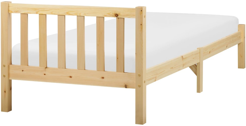 Beliani Lova iš pušies medienos FLORAC 90 x 200 cm šviesiai ruda