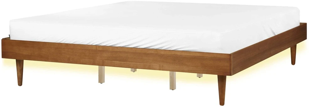 Beliani LOVA LED TOUCY 180 x 200 cm, rudo uosio spalvos