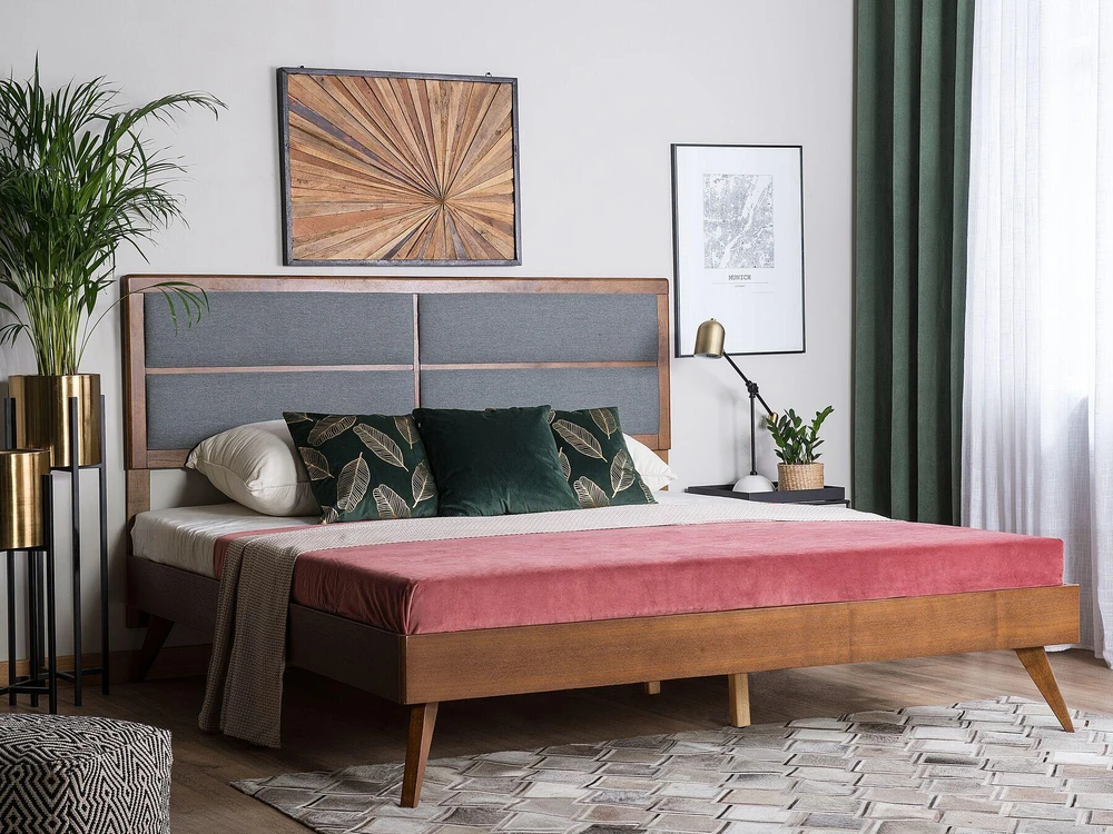 Beliani Lova POISSY 160 x 200 cm tamsaus uosio