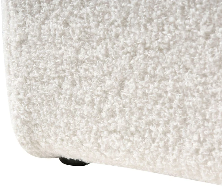 Beliani Lova su patalynės dėže be galvūgalio DINAN Boucle kreminės baltos spalvos 90 x 200 cm