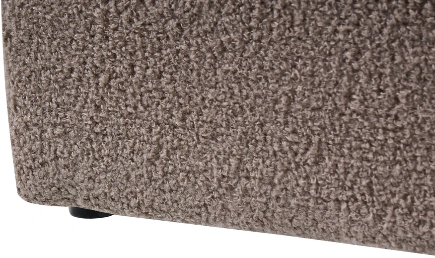 Beliani Lova su patalynės dėže be galvūgalio DINAN Boucle smėlio pilkos spalvos 90 x 200 cm