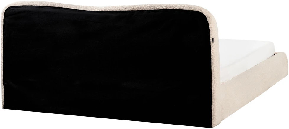 Beliani Lova su patalynės dėže BLAGNAC Boucle šviesiai smėlio spalvos 180 x 200 cm