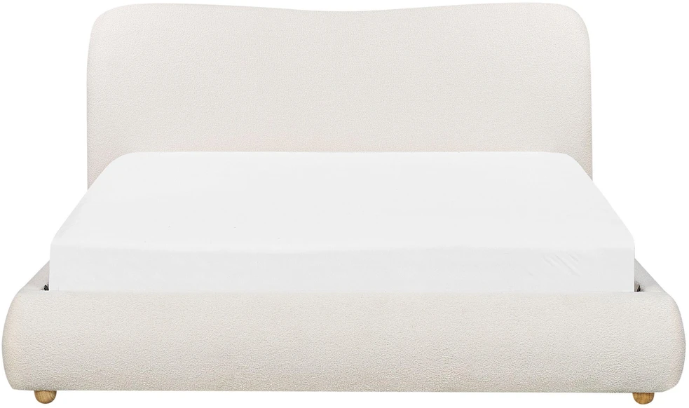 Beliani Lova su patalynės dėže BLAGNAC Boucle, balta, 160 x 200 cm
