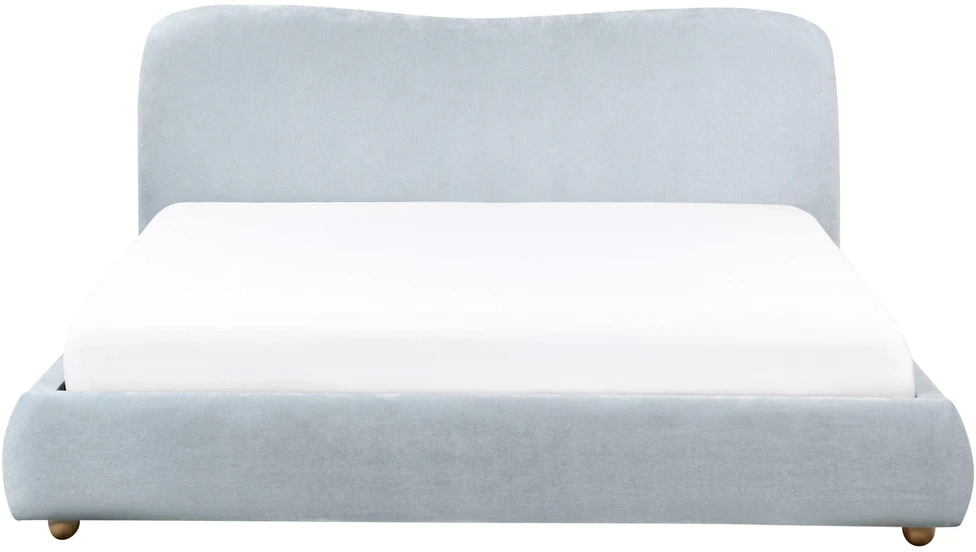 Beliani Lova su patalynės dėže BLAGNAC šenilas, šviesiai mėlyna, 180 x 200 cm