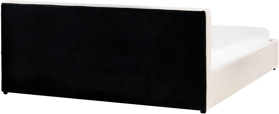 Beliani Lova su patalynės dėže BOUSSE Boucle, kreminės baltos spalvos 180 x 200 cm