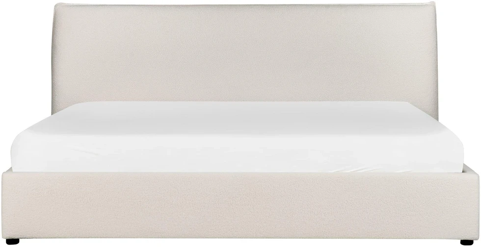 Beliani Lova su patalynės dėže LAVAUR, bouclé audinys, pieno balta, 180 x 200 cm