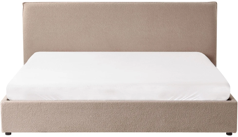 Beliani Lova su patalynės dėže LAVAUR Boucle, smėlio ir pilkos spalvos, 180 x 200 cm