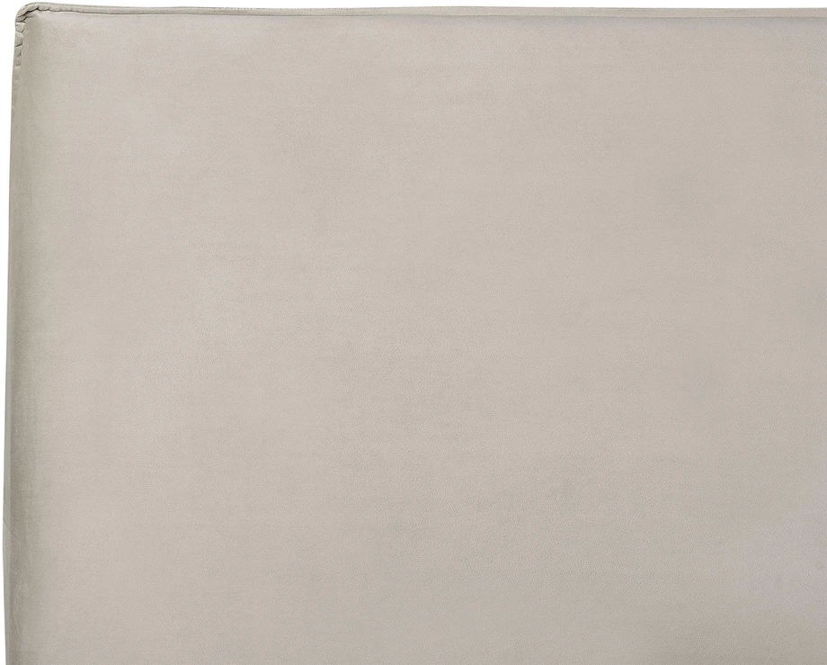 Beliani Lova su patalynės dėže LAVAUR veliūrinė smėlio pilkumo spalvos 160 x 200 cm