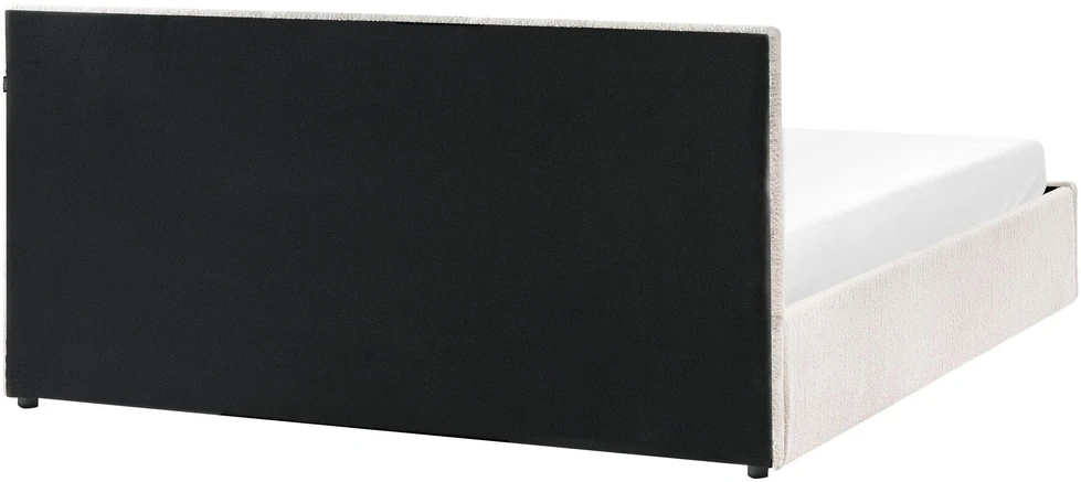 Beliani Lova su patalynės dėže MASSOGNES Boucle, kreminės spalvos, 180 x 200 cm
