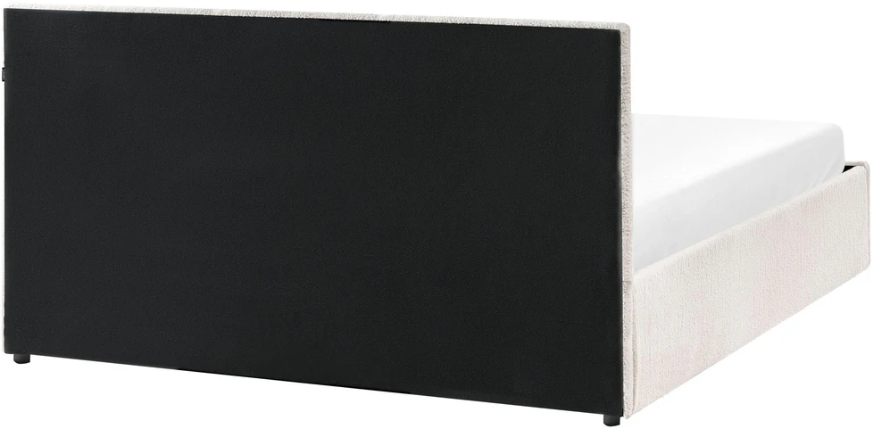 Beliani Lova su patalynės dėže MASSOGNES Boucle kreminės baltos spalvos 160 x 200 cm