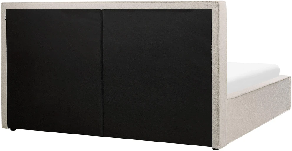 Beliani Lova su patalynės dėže MOISSAC, boucle audinys, balta, 180 x 200 cm