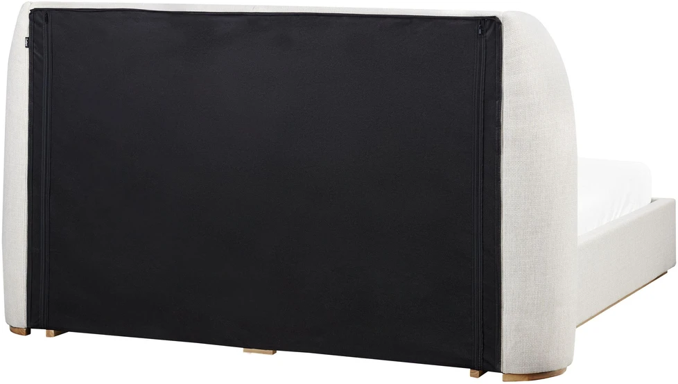 Beliani Lova su patalynės dėže MONESTIER, balta, 160 x 200 cm
