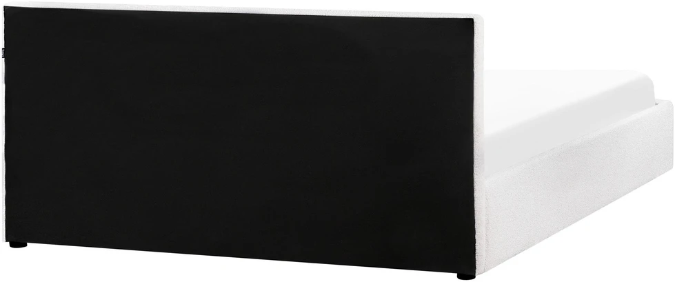 Beliani Lova su patalynės dėže MONTLAUR, boucle audinys, balta, 180 x 200 cm