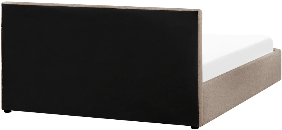Beliani Lova su patalynės dėže MONTLAUR Boucle smėlio spalvos 160 x 200 cm