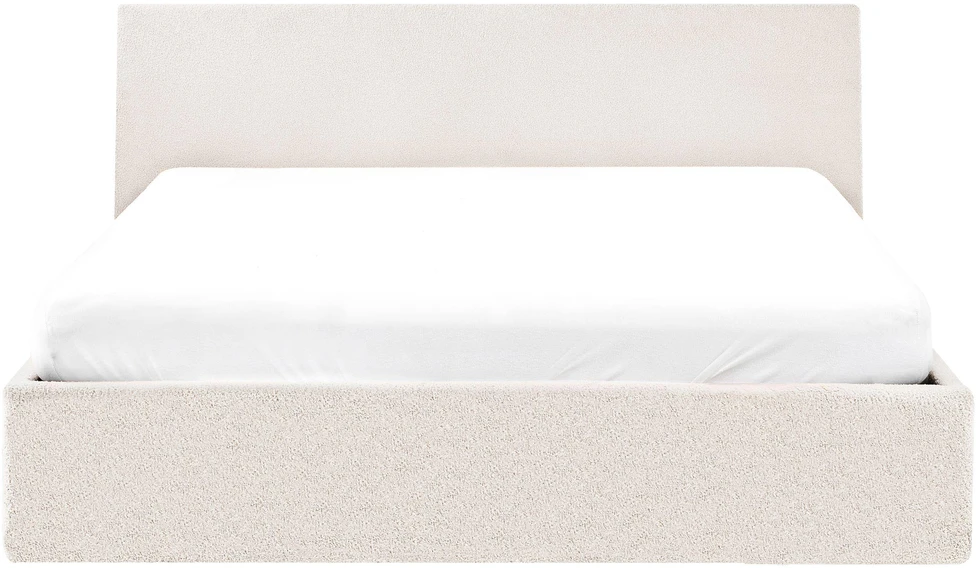 Beliani Lova su patalynės dėže ORBEY Boucle, balta, 140 x 200 cm