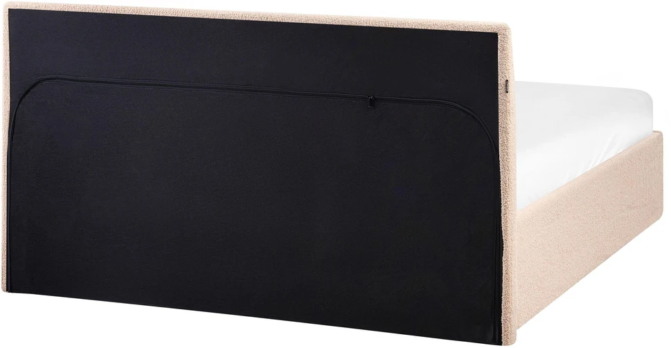 Beliani Lova su patalynės dėže ORBEY Boucle, smėlio spalvos, 120 x 200 cm
