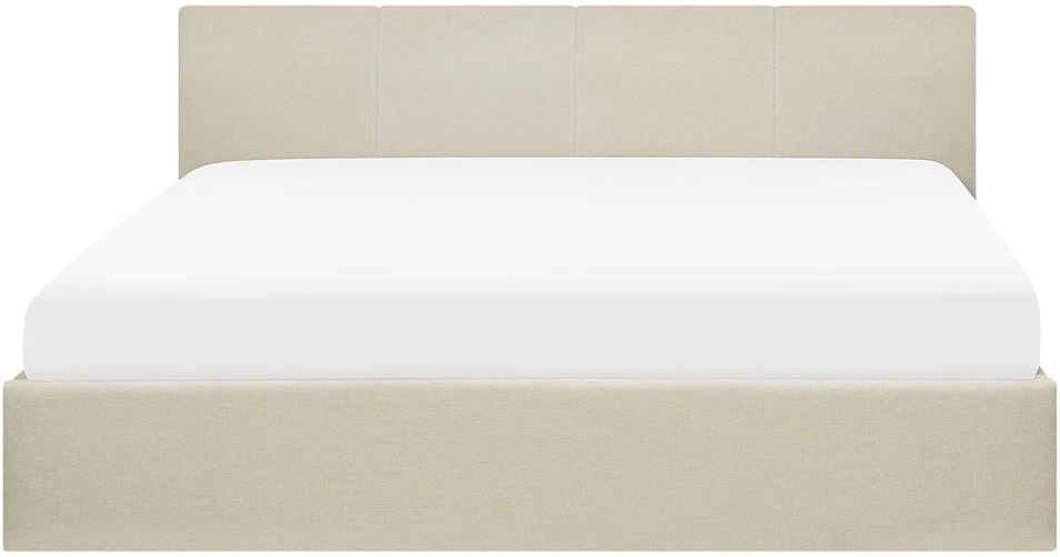 Beliani Lova su patalynės dėže ORBEY šviesiai smėlio spalvos 160 x 200 cm