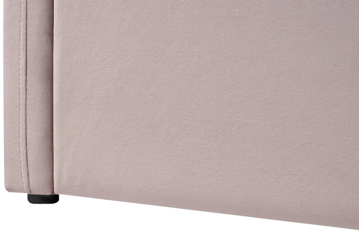 Beliani Lova su patalynės dėže POLIGNAC, veliūrinė, pastelinė rožinė, 90x200 cm