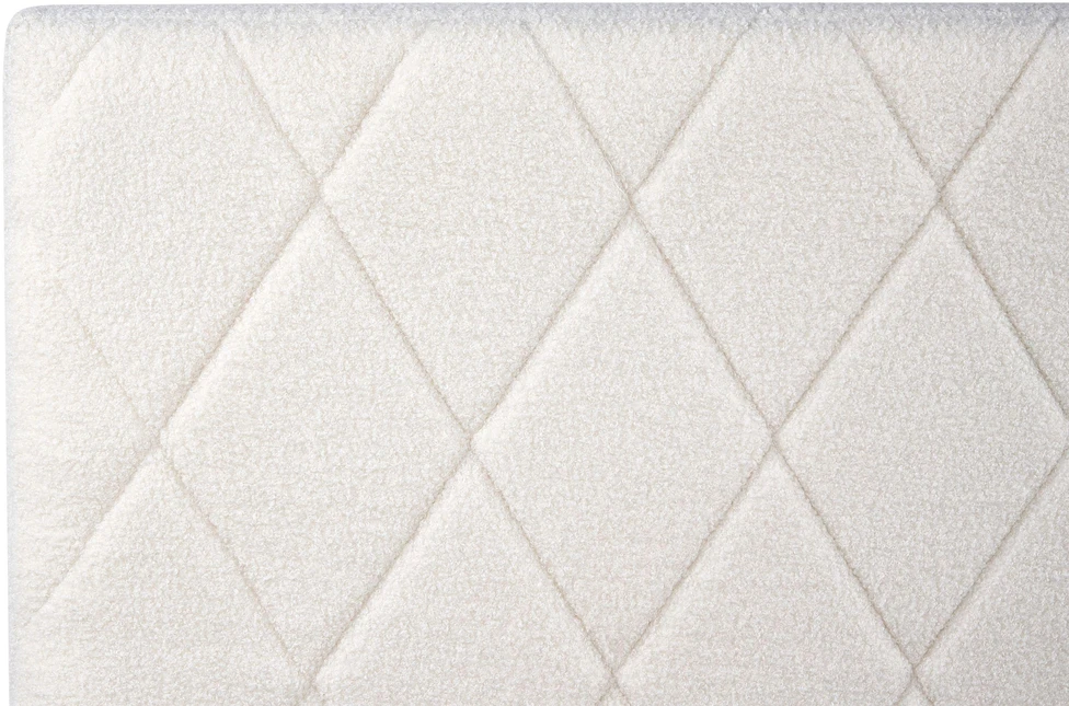 Beliani Lova su patalynės dėže ROCHEFORT, boucle, kreminė balta, 140 x 200 cm