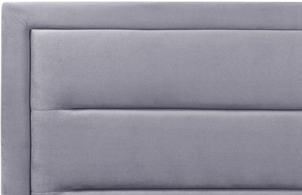 Beliani Lova su patalynės dėže ROUEN, veliūras, tamsiai pilka, 140 x 200 cm
