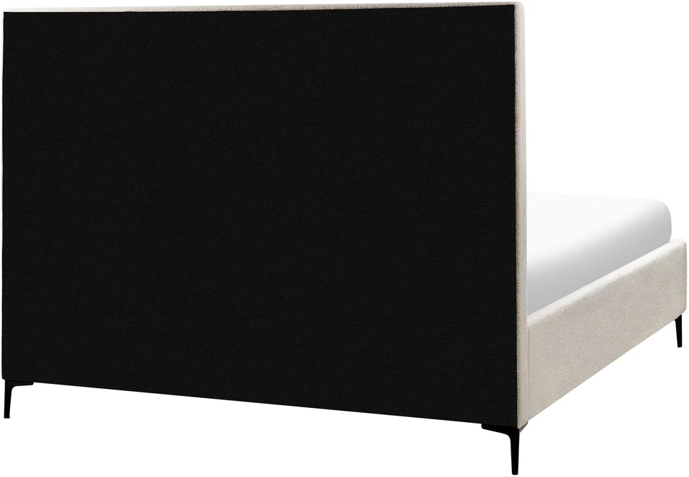 Beliani Lova su patalynės dėže SEZANNE Boucle kreminės baltos spalvos 180 x 200 cm