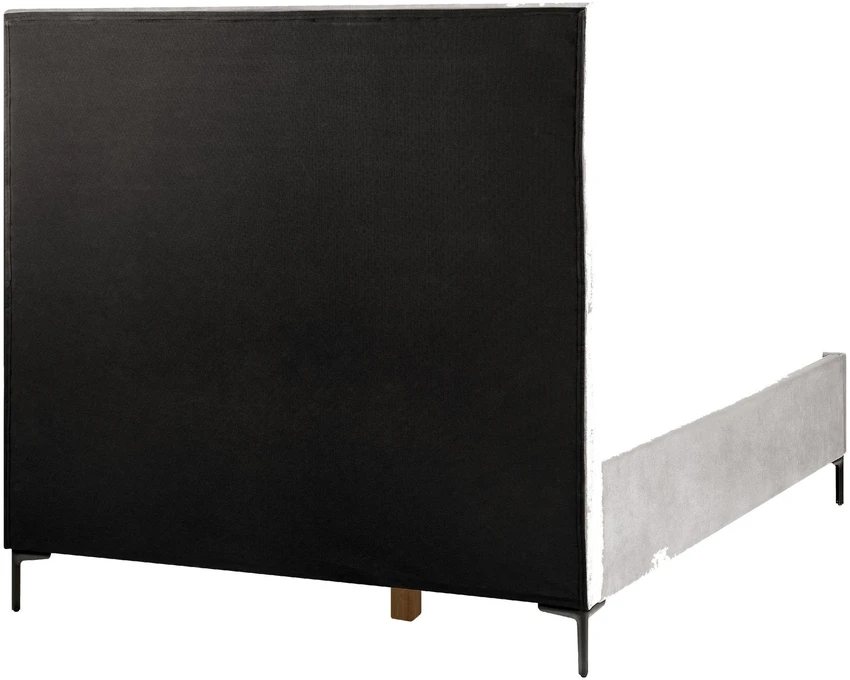 Beliani Lova su patalynės dėže SEZANNE, veliūras, šviesiai pilka, 140 x 200 cm