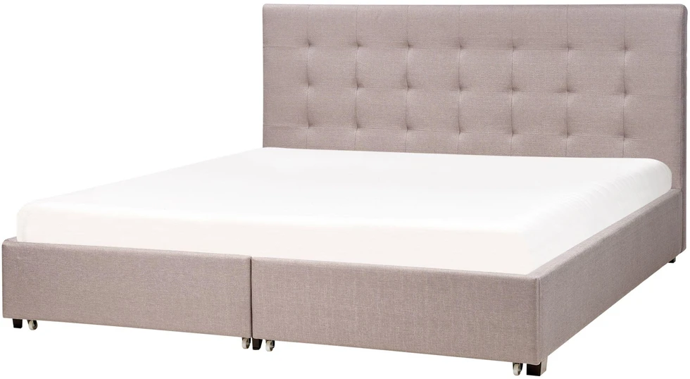 Beliani Lova su stalčiais LA ROCHELLE šviesiai pilka 180 x 200 cm