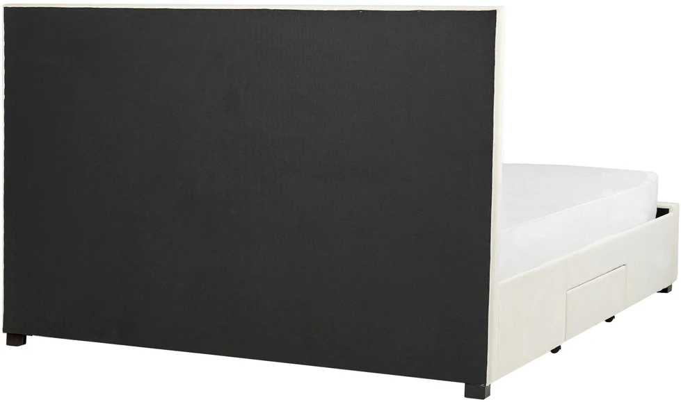 Beliani Lova su stalčiais LIEVIN, veliūras, šviesiai smėlinė, 180 x 200 cm