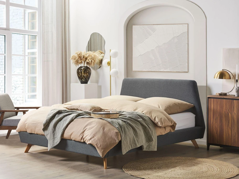 Beliani Lova VIENNE 180 x 200 cm Pilka