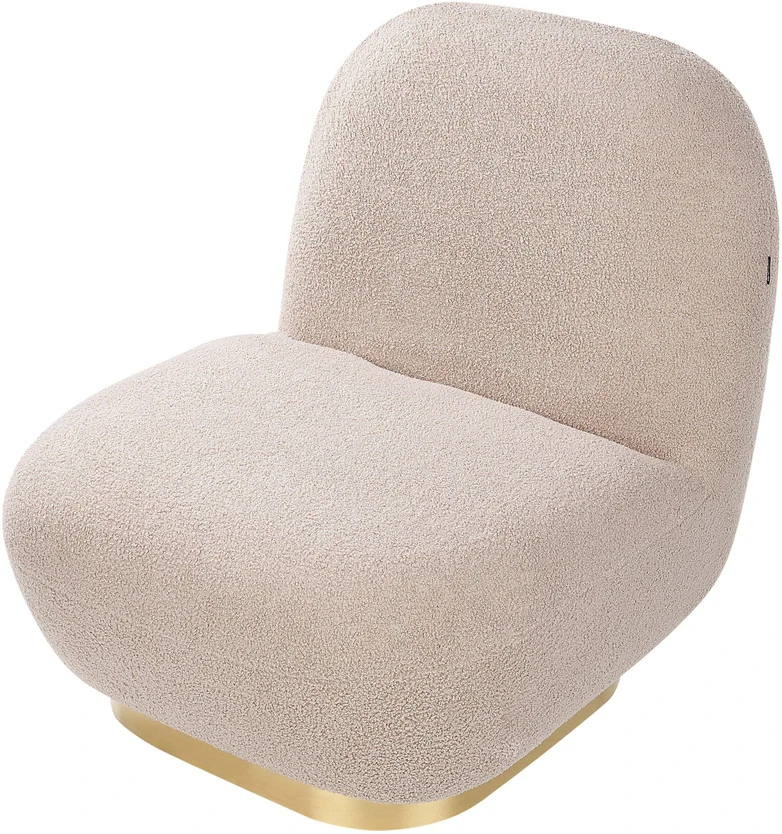 Beliani LOVIISA Boucle fotelis, smėlio spalvos