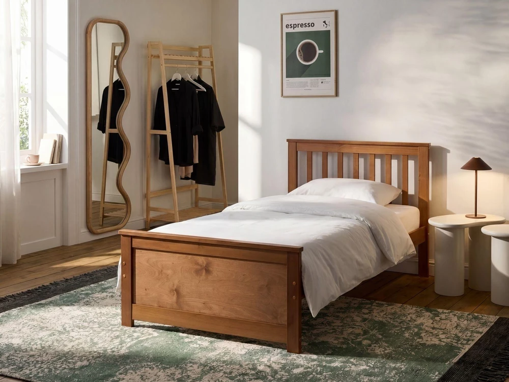 Lova Beliani Lovos rėmas OLENDON 90 x 200 cm, rudas