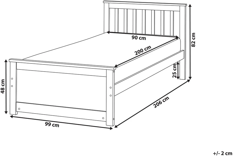 Lova Beliani Lovos rėmas OLENDON 90 x 200 cm, rudas