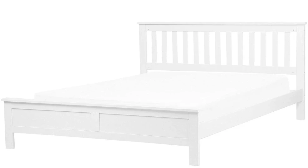 Beliani MAYENNE pušies medienos lova 180 x 200 cm balta