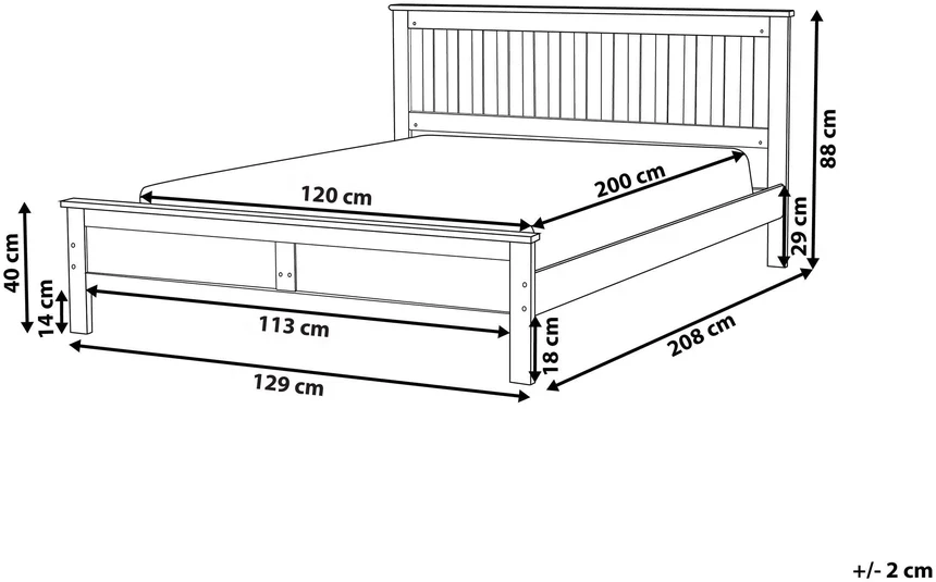 Beliani Medinė dvigulė lova MAYENNE 120 x 200 cm, šviesiai ruda