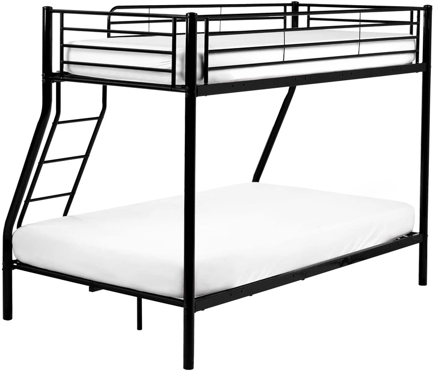 Beliani Metalinė dviaukštė lova CHADURIE 90/120 × 200 cm, juoda