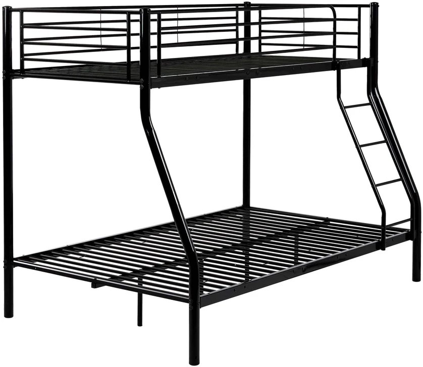 Beliani Metalinė dviaukštė lova CHADURIE 90/120 × 200 cm, juoda