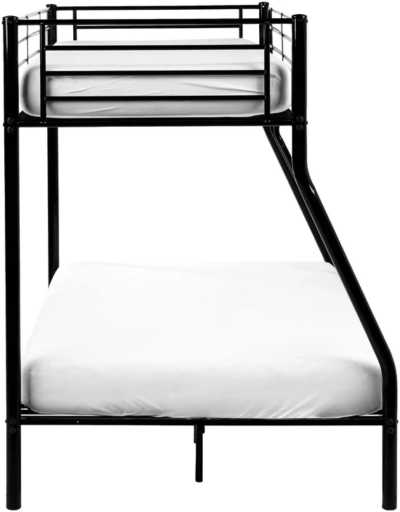 Beliani Metalinė dviaukštė lova CHADURIE 90/120 × 200 cm, juoda