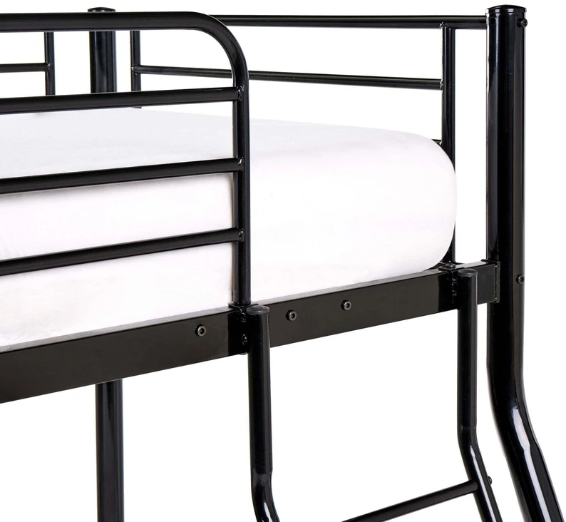 Beliani Metalinė dviaukštė lova CHADURIE 90/120 × 200 cm, juoda