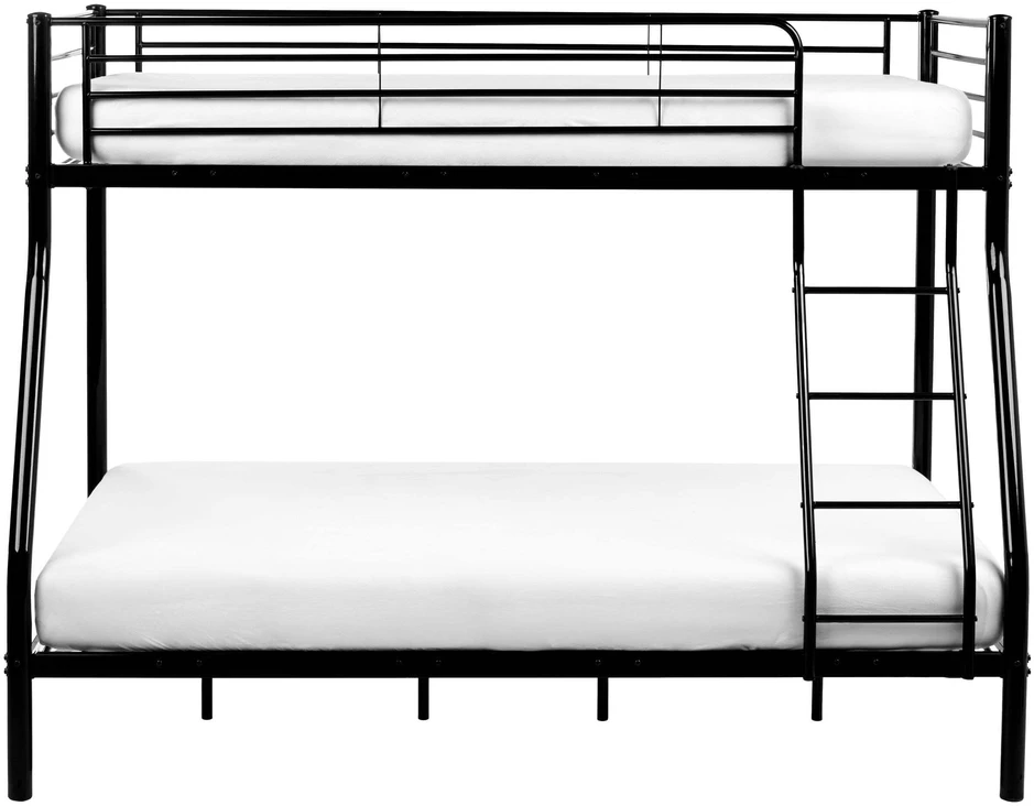 Beliani Metalinė dviaukštė lova CHADURIE 90/120 × 200 cm, juoda